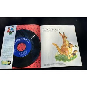 Mint 1957 Little Golden Read & Hear Record The Romper Room Book of Happy Animals